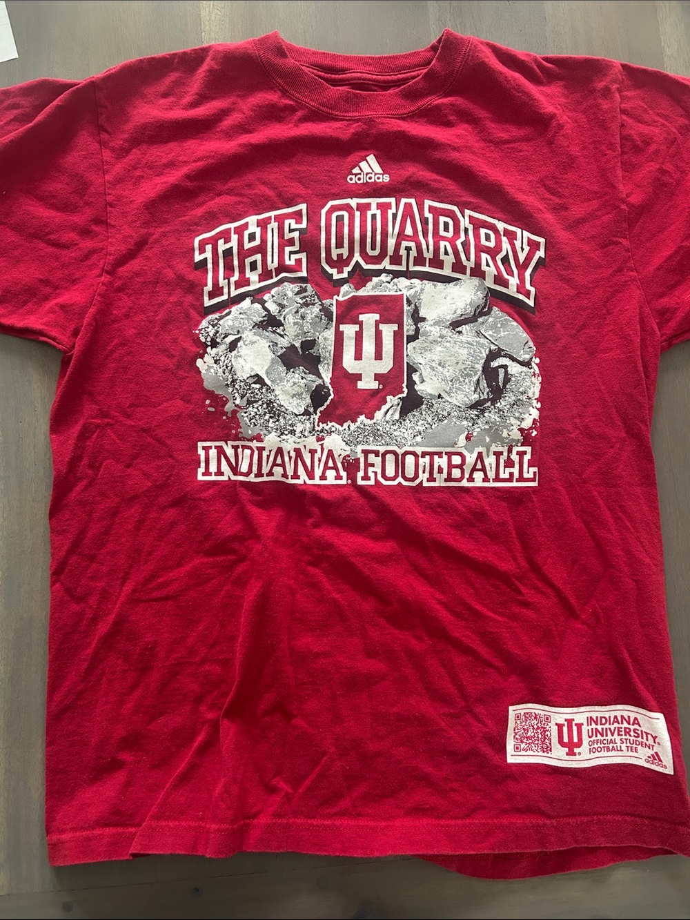 adidas Red Indiana Football 'The Quarry' Graphic Tee